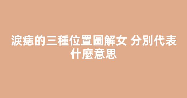 淚痣的三種位置圖解女 分別代表什麼意思